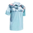 thumbnail image 1 of Monterey Club Men's Melange Mix Print Block Golf Polo Shirt #1685, 1 of 2