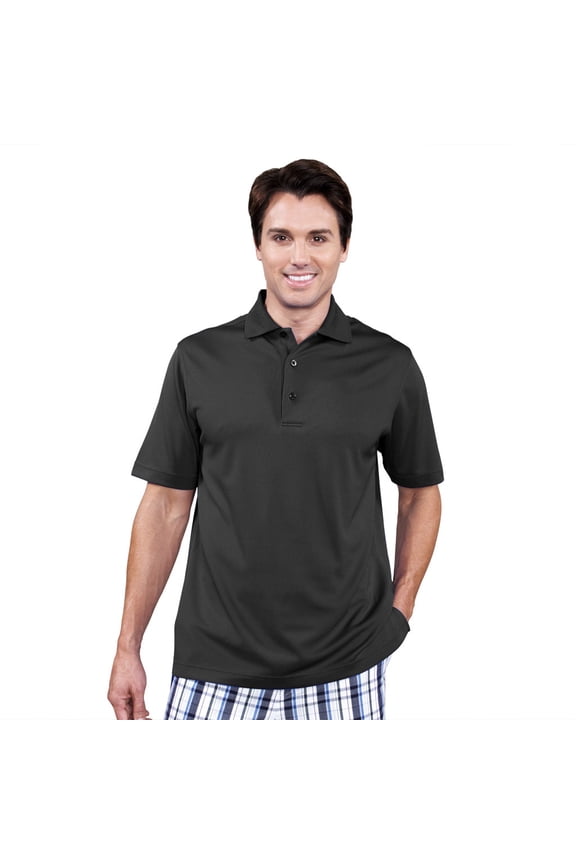 Men's Micro Dot Texture Solid Golf Polo Shirt #1093