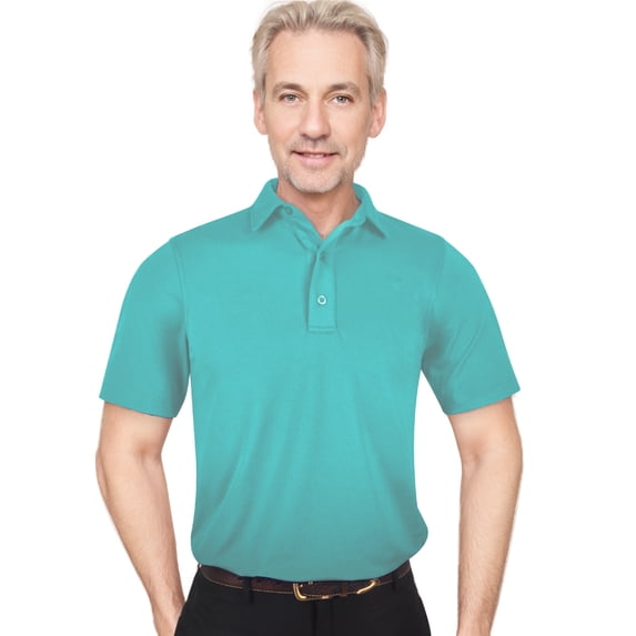 Monterey Club Men's Microfiber Solid Tailored Collar Short Sleeve Golf Polo Shirt #5060