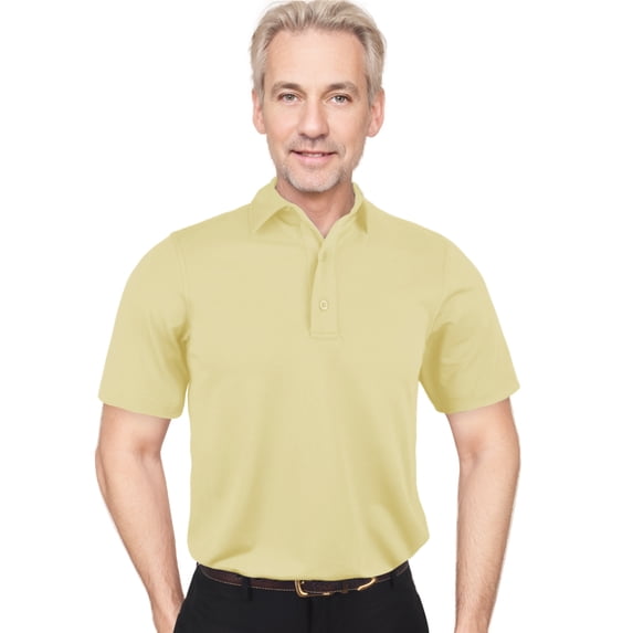 Monterey Club Men's Microfiber Solid Tailored Collar Short Sleeve Golf Polo Shirt #5060
