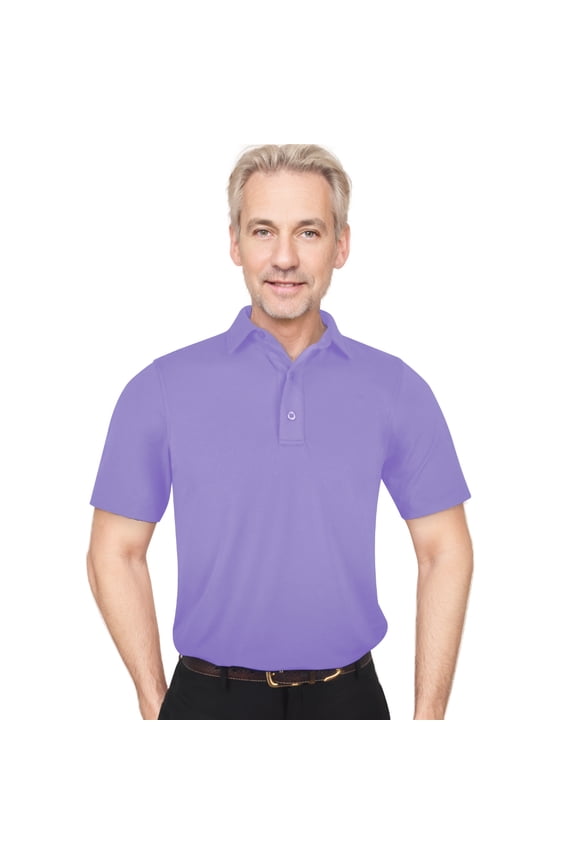 Men's Microfiber Solid Tailored Collar Short Sleeve Golf Polo Shirt #5060