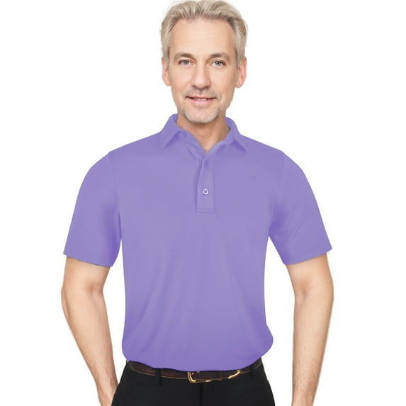 Monterey Club Men's Microfiber Solid Tailored Collar Short Sleeve Golf Polo Shirt #5060