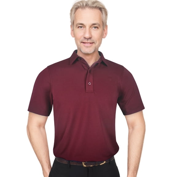 Monterey Club Men's Microfiber Solid Tailored Collar Short Sleeve Golf Polo Shirt #5060
