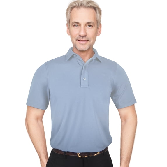 Monterey Club Men's Microfiber Solid Tailored Collar Short Sleeve Golf Polo Shirt #5060