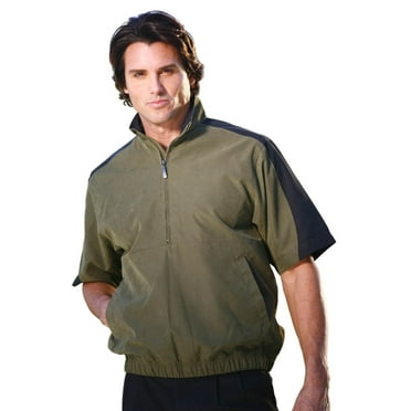 Monterey Club Men's Microfiber Suede 1/2 Zip Raglan Windbreaker #1781