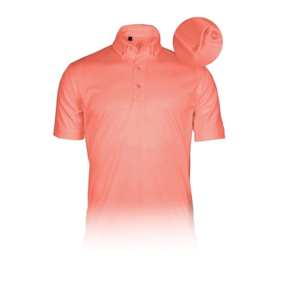 Monterey Club Men's Microfiber Tonal Pinstripe Texture, Solid Tailored Collar Button-Down Short Sleeve Golf Polo Shirt #3638