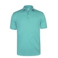 thumbnail image 1 of Monterey Club Men's Microfiber Tonal Pinstripe Texture, Solid Tailored Collar Short Sleeve Golf Polo Shirt #3637, 1 of 2