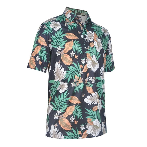 Monterey Club Men's Morocco Printed Tailored Collar Golf Polo Shirt #3503