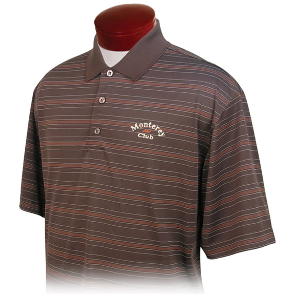 Monterey Club Men's Multi Stripe Jacquard Texture Golf Polo Shirt #1602