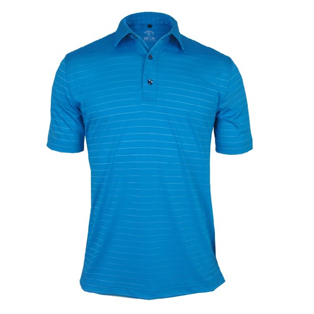 Monterey Club Men's Multifarious Stripe Texture Tailored Collar short sleeve Golf Polo Shirt
