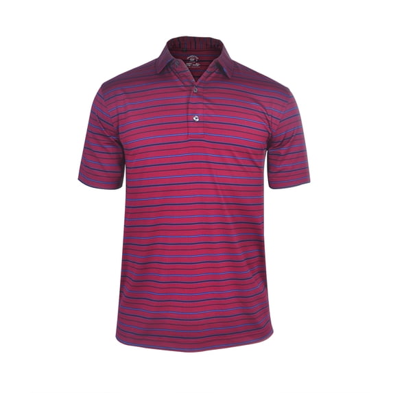 Monterey Club Men's Multifarious Stripe Texture Tailored Collar short sleeve Golf Polo Shirt #3645