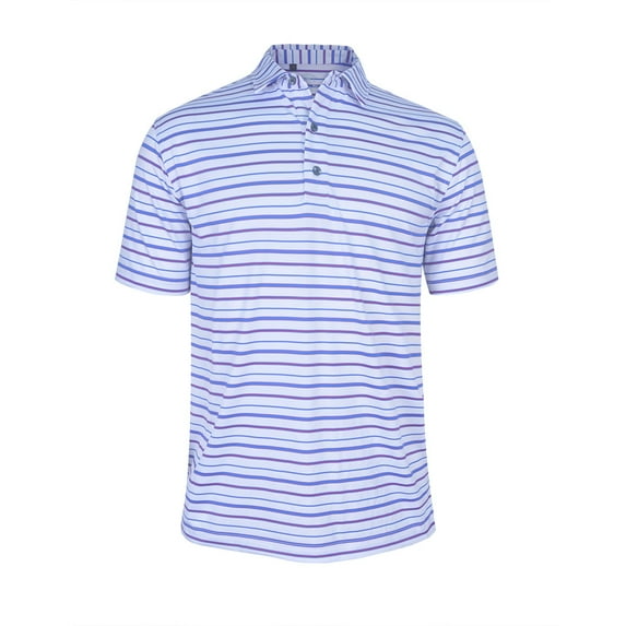 Monterey Club Men's Multifarious Stripe Texture Tailored Collar short sleeve Golf Polo Shirt #3645