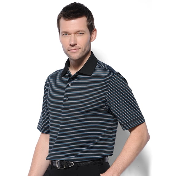 Monterey Club Men's One-up Stripe Texture Golf Polo Shirt #1656
