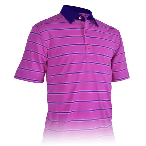 Monterey Club Men's Osage Stripe Texture Golf Polo Shirt #3624
