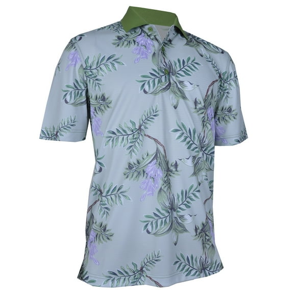 Monterey Club Men's Palika Hawaiian Print Golf Polo Shirt #1597