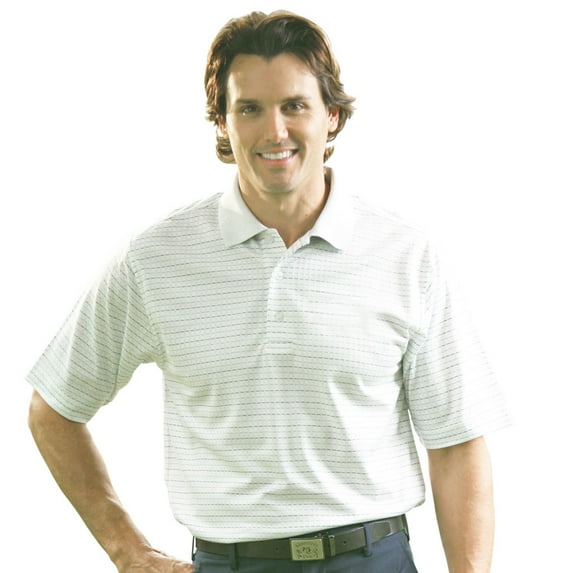 Monterey Club Men's Pima Cotton Jacquard Golf Polo Shirt #1272