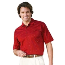 Monterey Club Men's Pima Cotton Jacquard Golf Polo Shirt #1273
