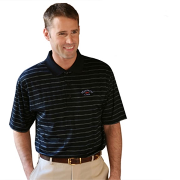 Monterey Club Men's Pima Cotton Jacquard Golf Polo Shirt #1382