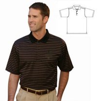 Monterey Club Men's Pima Cotton Jacquard Golf Polo Shirt #1388