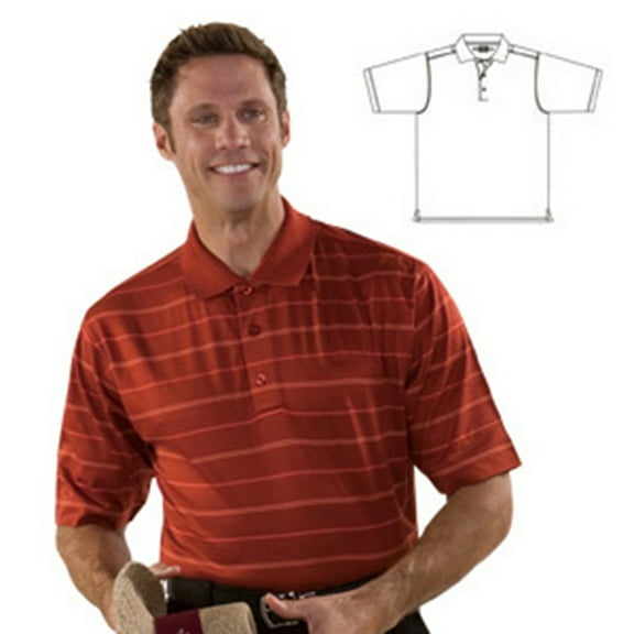 Monterey Club Men's Pima Cotton Jacquard Golf Polo Shirt #1420