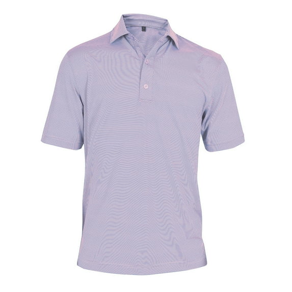 Monterey Club Men's Pinstripe Jersey Polo Shirt Tailored Collar #1281