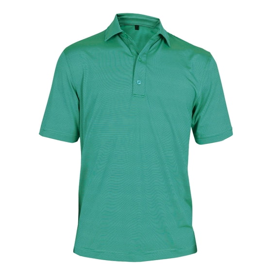 Monterey Club Men's Pinstripe Jersey Polo Shirt Tailored Collar #1281