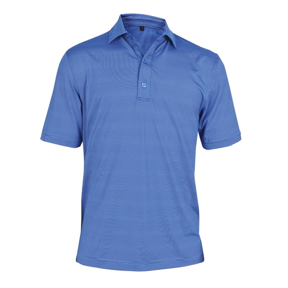 Monterey Club Men's Pinstripe Jersey Polo Shirt Tailored Collar #1281