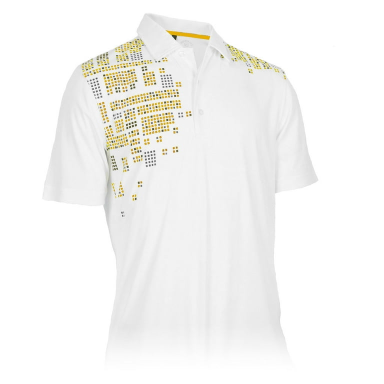 Monterey Club Men s Pixel Element Print Contrast Golf Polo Shirt 1530 Walmart
