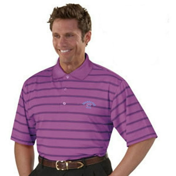 Monterey Club Men's Preston Stripe Texture Golf Polo Shirt #1615