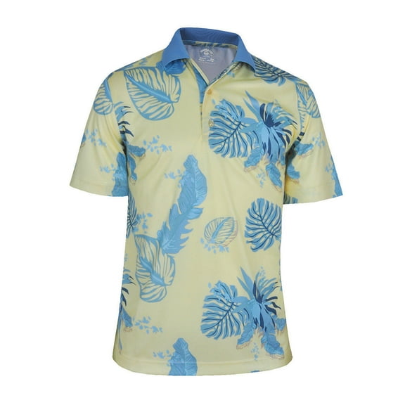 Monterey Club Men's Shadow Leaf Print Golf Polo Shirt #1540