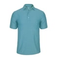 thumbnail image 1 of Monterey Club Men's Single Jacquard Check Pattern X-cool Tailored Collar Short Sleeve Golf Polo Shirt #1296, 1 of 2