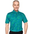 thumbnail image 1 of Monterey Club Men's Small Block Print Short Sleeve Golf Polo Shirt #3534, 1 of 2