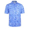thumbnail image 1 of Monterey Club Men's Small Tile Print Tailored Collar Short Sleeve Golf Polo Shirt #3514, 1 of 2