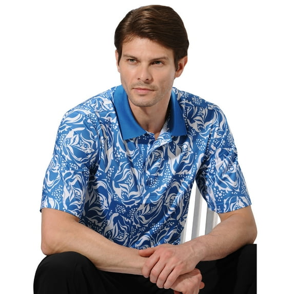 Monterey Club Men's Snorkel Print Golf Polo Shirt #1583