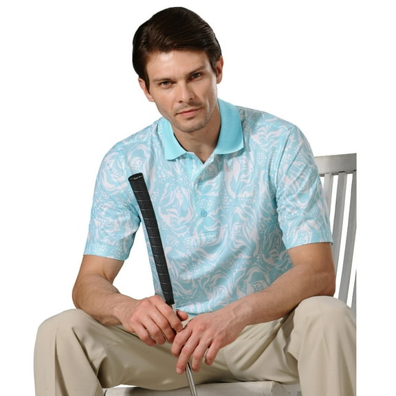 Monterey Club Men's Snorkel Print Golf Polo Shirt #1583