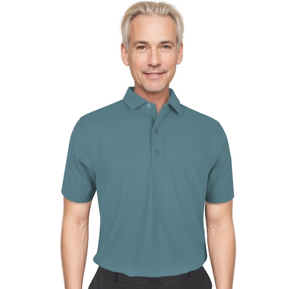 Monterey Club Men's Solid Waffle Short sleeve Sport Golf Polo Shirt #3231