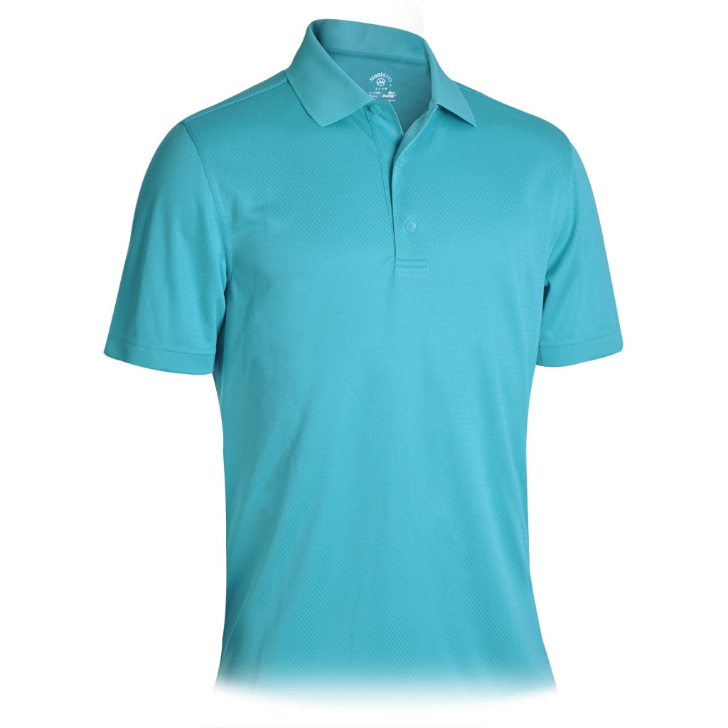 Monterey Club Men's Spade Texture Solid Golf Polo Shirt 1495