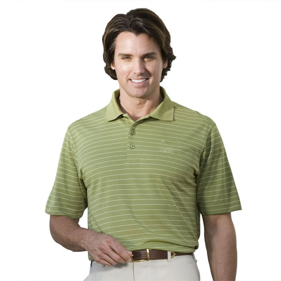 Monterey Club Men's Tournament Stripe Texture Golf Polo Shirt #1078