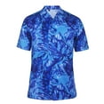 thumbnail image 1 of Monterey Club Men's Tropical Leaf Printed Camp Casual Golf Polo Shirt #3509, 1 of 2