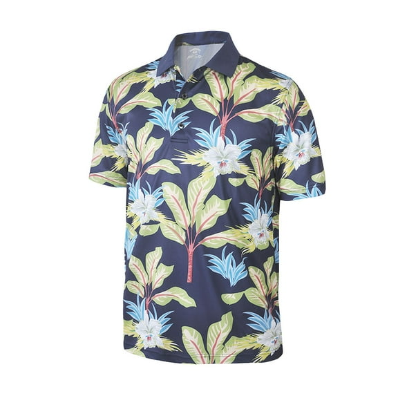 Monterey Club Men's Tropical Paradise Print Golf Polo Shirt #1532