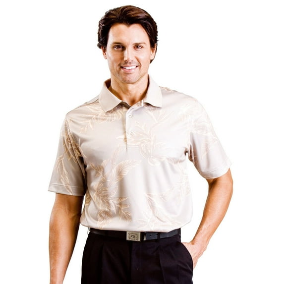 Monterey Club Men's Vector Paradise Print Golf Polo Shirt #1575