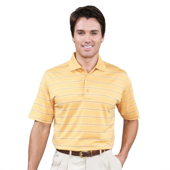 Monterey Club Men's West Tonal Stripe Texture Golf Polo Shirt #1631
