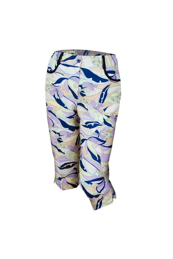Women's Abstract Floral Print Golf Capris #2897