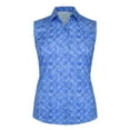 thumbnail image 1 of Monterey Club Women's Air Brush Printed Sleeveless Golf Polo Shirt #2663, 1 of 2