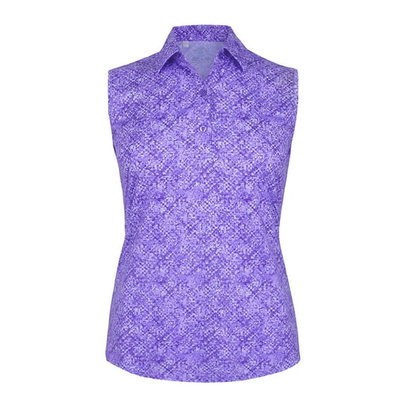 Monterey Club Women's Air Brush Printed Sleeveless Golf Polo Shirt #2663