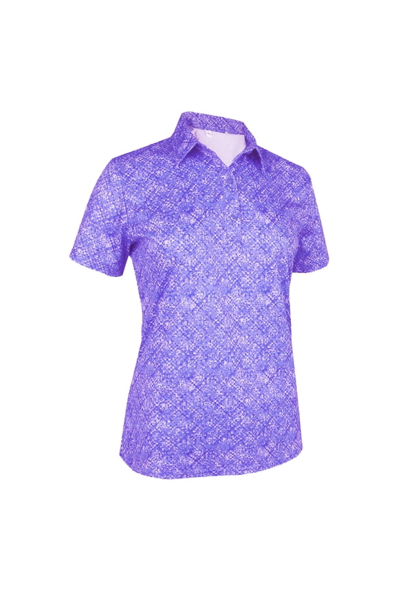 Women's Air Brush Printed Tailored Collar Golf Polo Shirt #2664