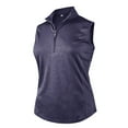 thumbnail image 1 of Monterey Club Women's Art Blossom Emboss Texture Sleeveless Golf Polo Shirt #2461, 1 of 2