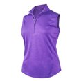 thumbnail image 1 of Monterey Club Women's Art Blossom Emboss Texture Sleeveless Golf Polo Shirt #2461, 1 of 2