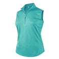 thumbnail image 1 of Monterey Club Women's Art Blossom Emboss Texture Sleeveless Golf Polo Shirt #2461, 1 of 2