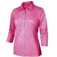thumbnail image 1 of Monterey Club Women's Artsy Animal Emboss Long Sleeve Golf Polo Shirt #2444, 1 of 2